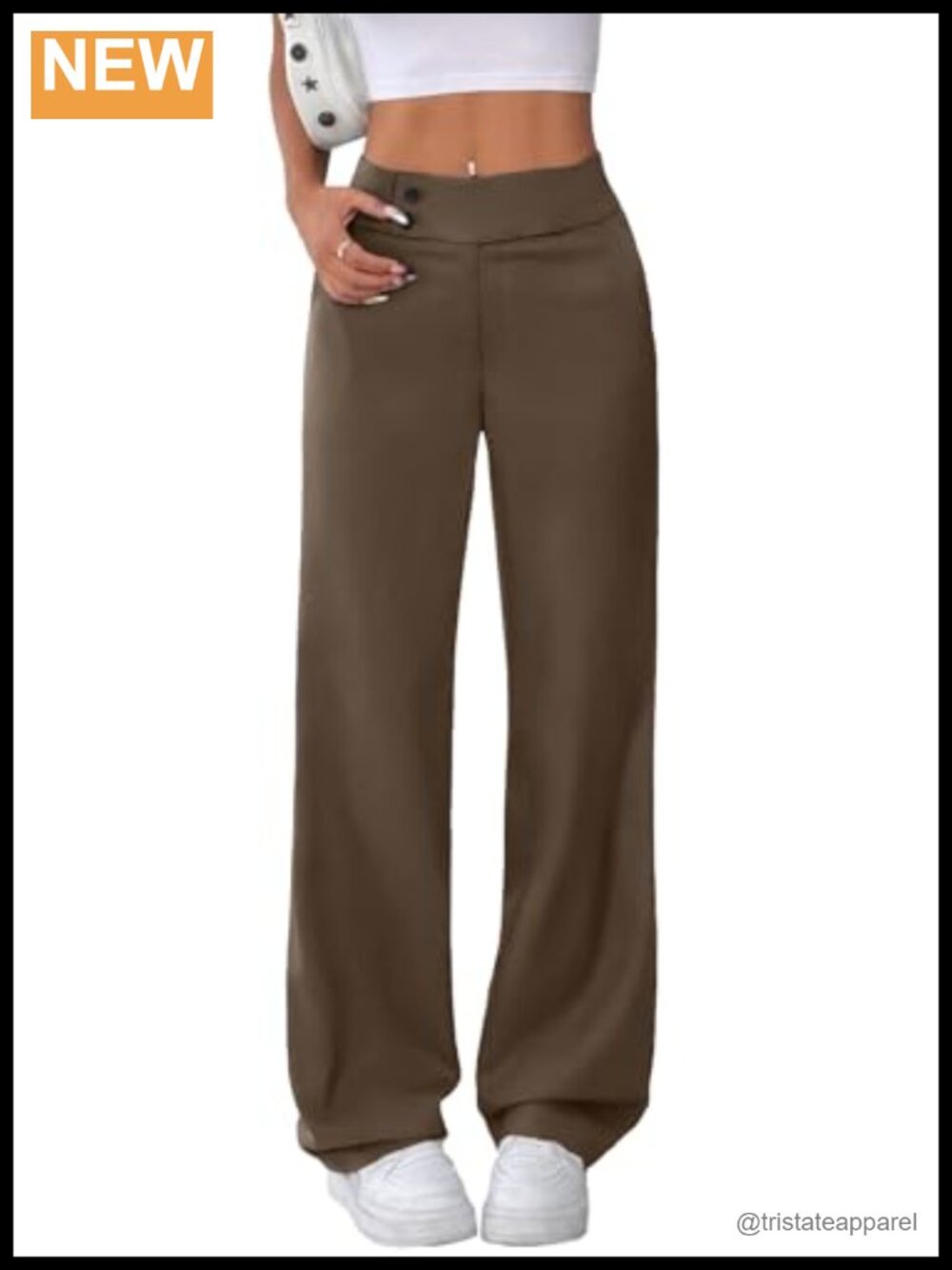 Women's High Waist Straight Leg Pants Business Casual Work Trousers